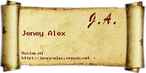 Jeney Alex névjegykártya